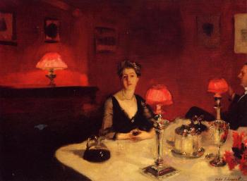 John Singer Sargent : A Dinner Table at Night